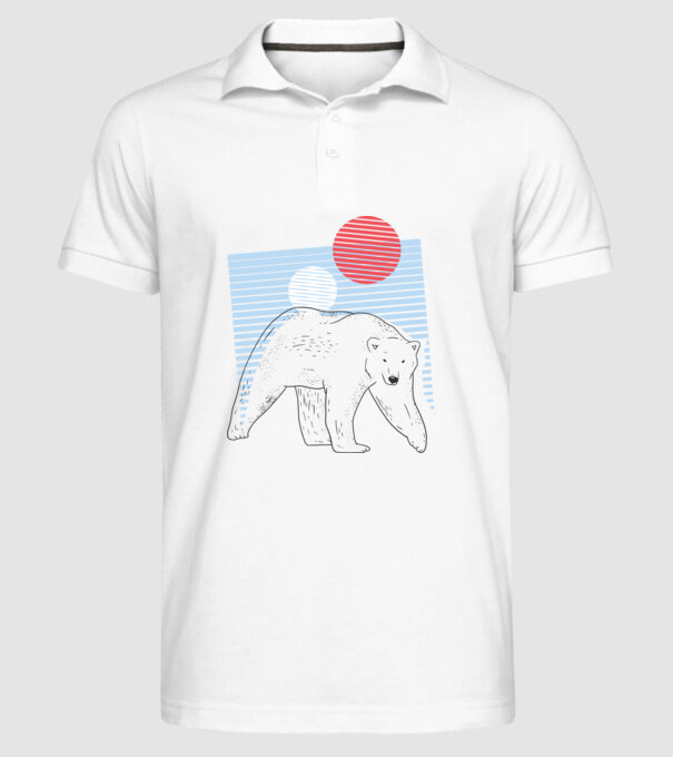 Urs polar model alb pe tricou