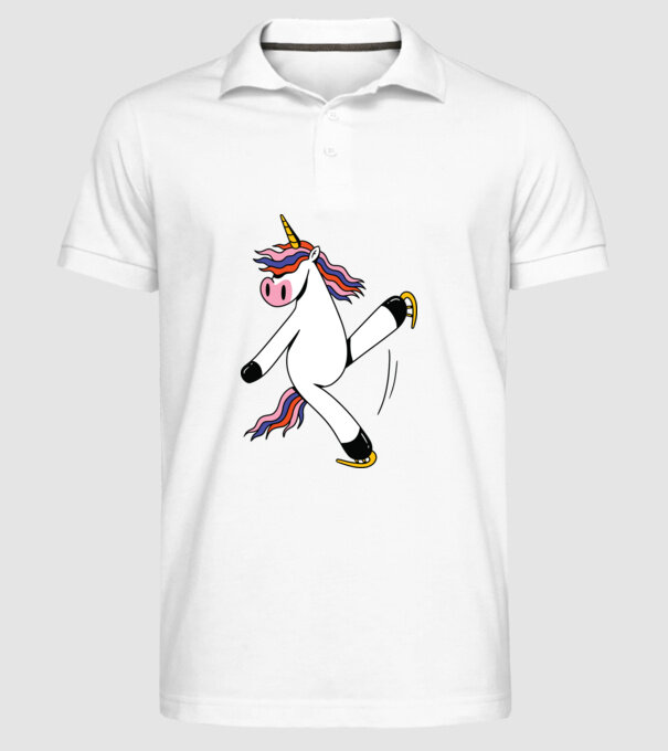 Unicorn cu Patine model alb pe tricou