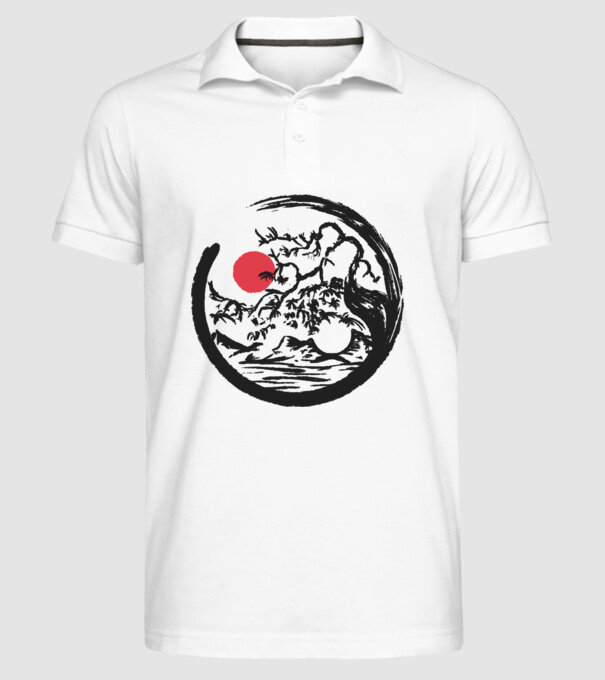 Yin-Yang Bonsai model alb pe tricou