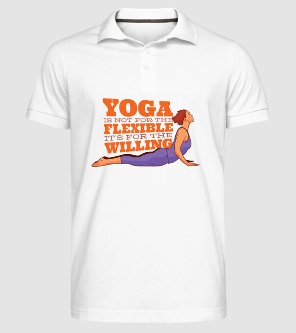 yoga perseverență model alb pe tricou