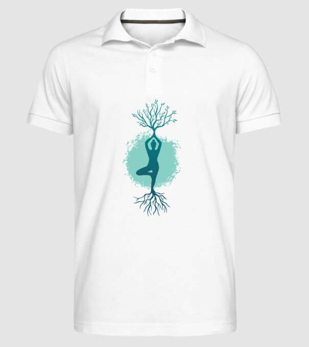 Yoga Natură model alb pe tricou