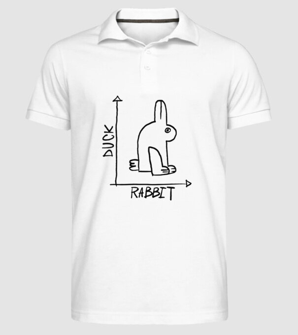 Rață vs Iepure model alb pe tricou