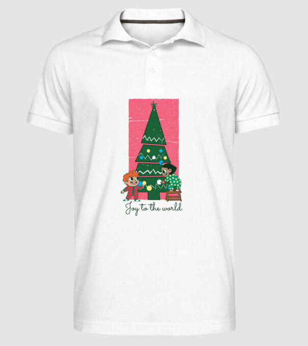 Împodobire pom de Crăciun model alb pe tricou
