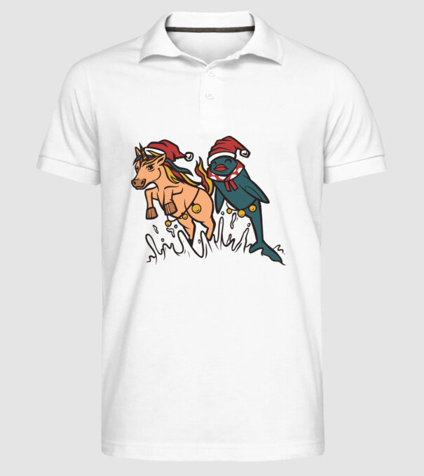 Animale de Crăciun model alb pe tricou