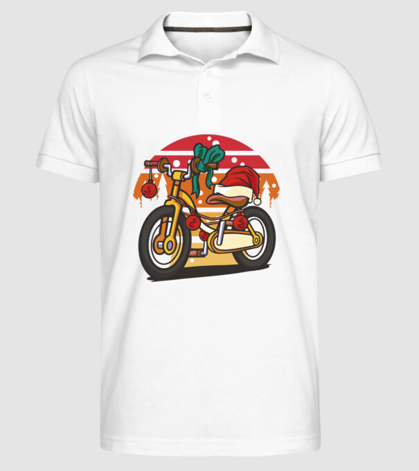Bicicletă de Crăciun model alb pe tricou
