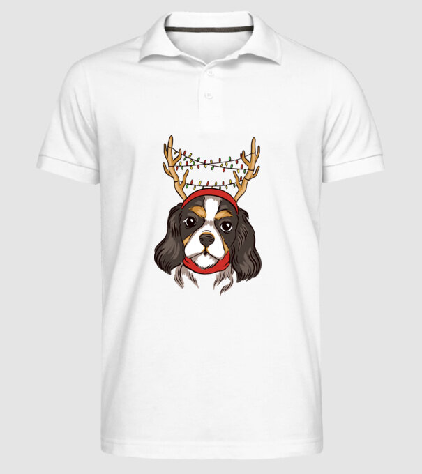 Cavalier de Crăciun model alb pe tricou
