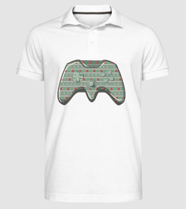 Controler Gamer Crăciun model alb pe tricou