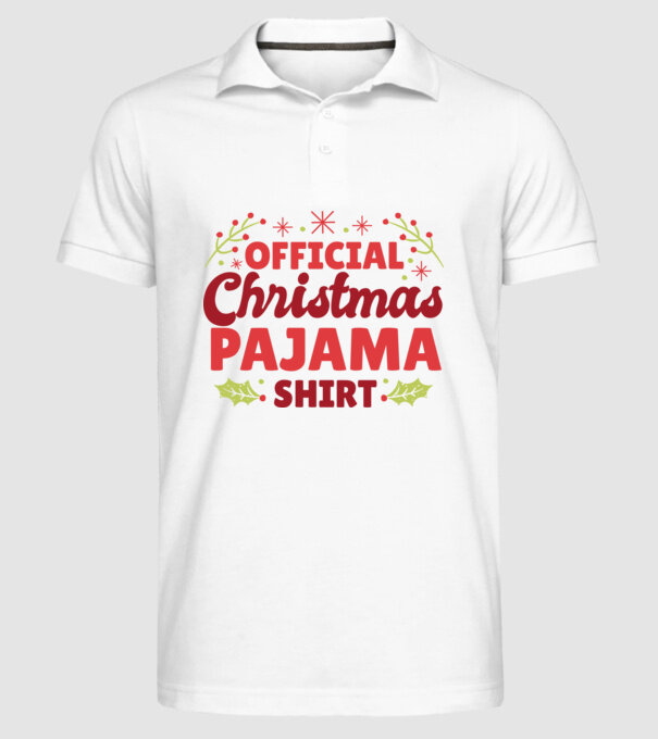 Pijama de Crăciun model alb pe tricou