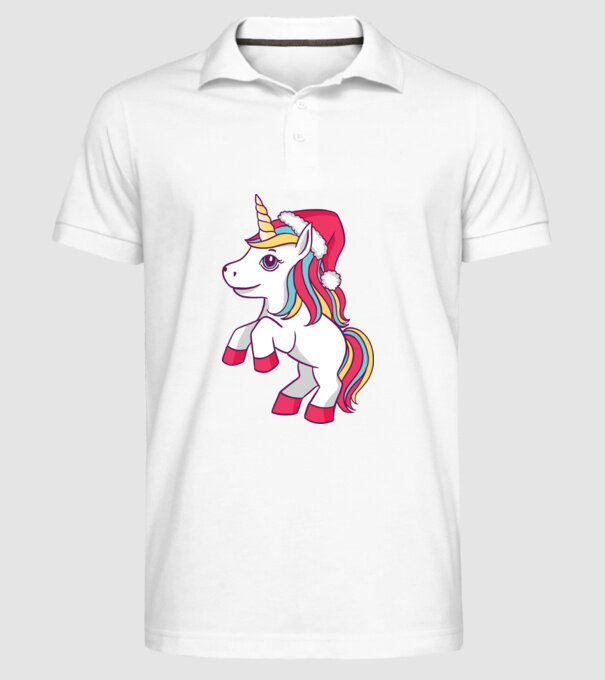 Unicorn de Crăciun model alb pe tricou