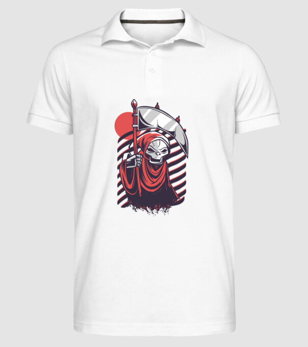 Moartea - Grim Reaper model alb pe tricou