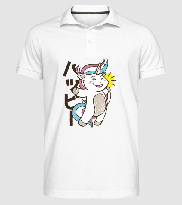 Kawaii unicorn model alb pe tricou
