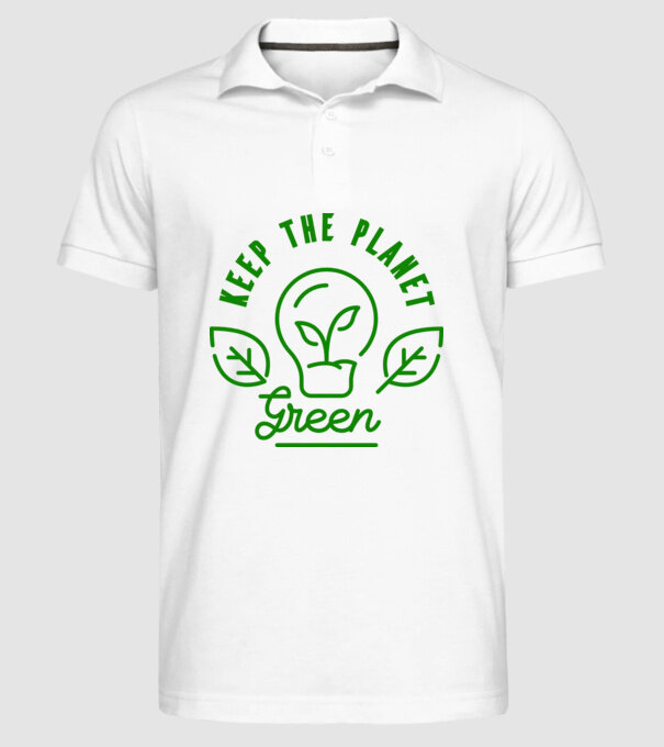 Keep The Planet Green - Ziua Pământului model alb pe tricou