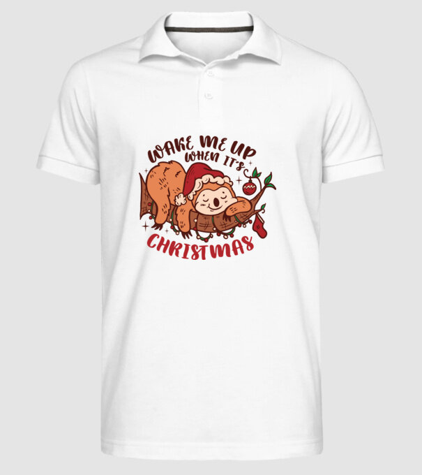 Trezește-mă când e Crăciunul model alb pe tricou