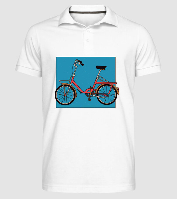 Bicicletă Camping model alb pe tricou