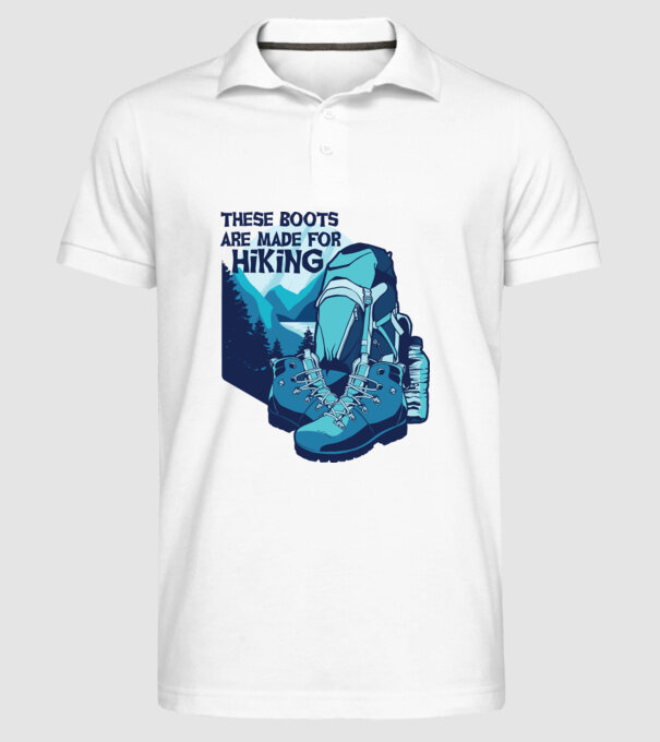 Bocanci de drumeție model alb pe tricou