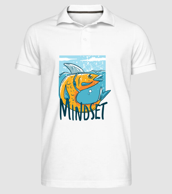 Rechin peștișor model alb pe tricou