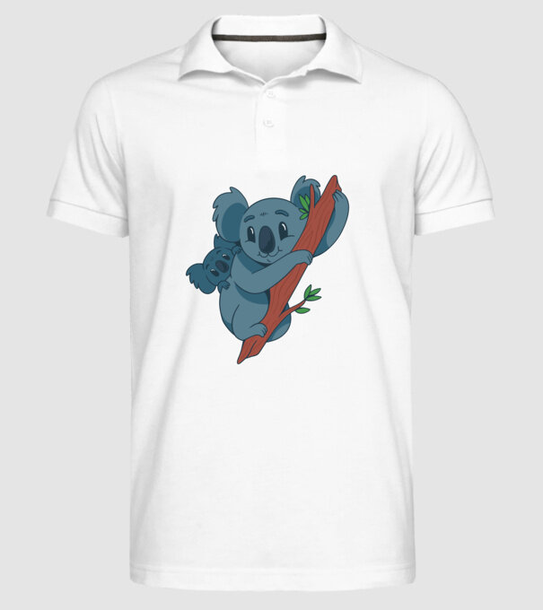 Coala model alb pe tricou