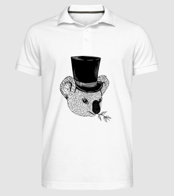 Cilindru Koala model alb pe tricou