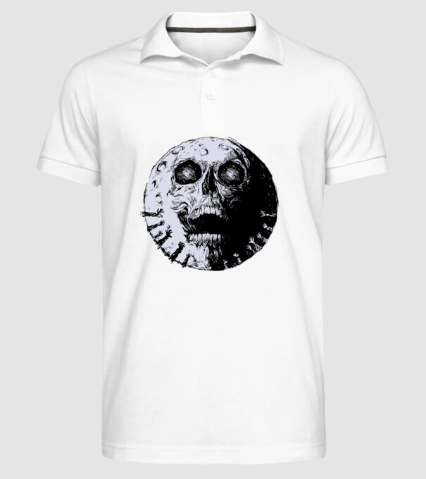 Craniu Lună model alb pe tricou