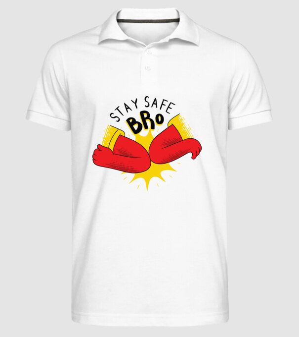 Coronavirus Salut cu cotul model alb pe tricou