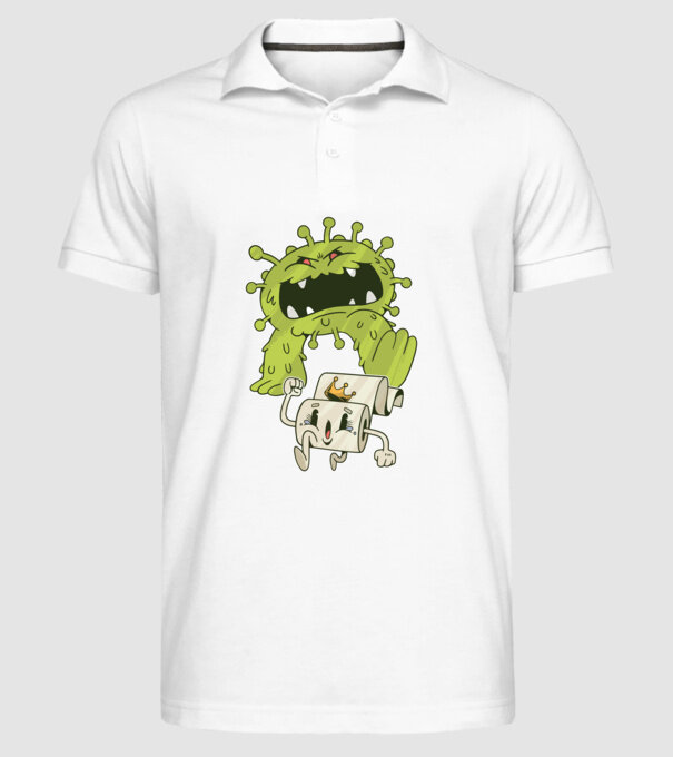 Coronavirus Monstru model alb pe tricou