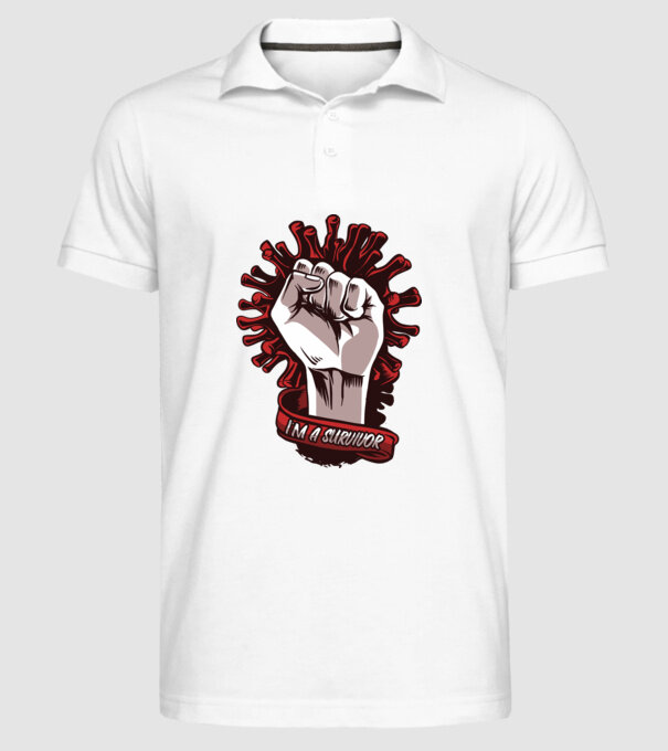 Supraviețuitor Coronavirus model alb pe tricou
