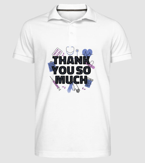 Mulțumim foarte mult - pentru medici model alb pe tricou