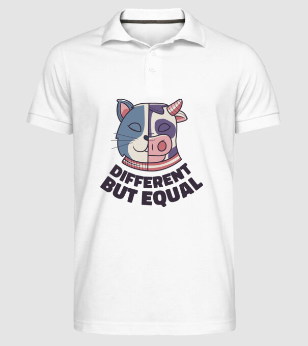 Diferit, dar egal model alb pe tricou