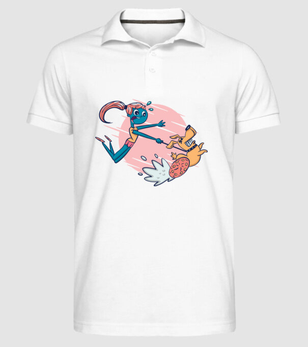 Plimbarea câinilor model alb pe tricou