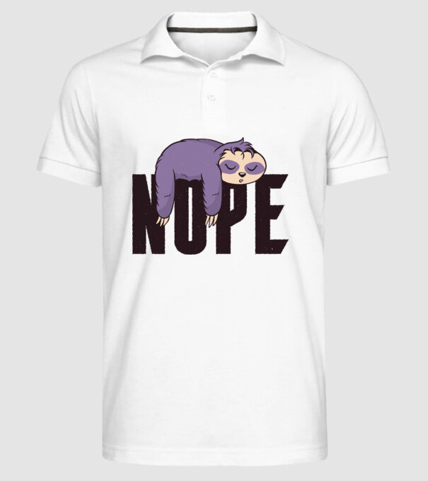 Leneș Nope model alb pe tricou