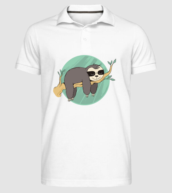 Leneș odihnă model alb pe tricou