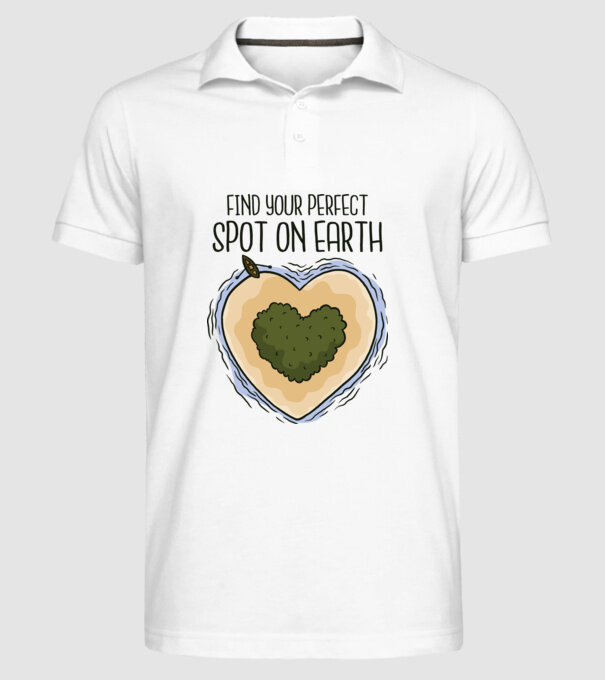 Insulă nelocuită model alb pe tricou