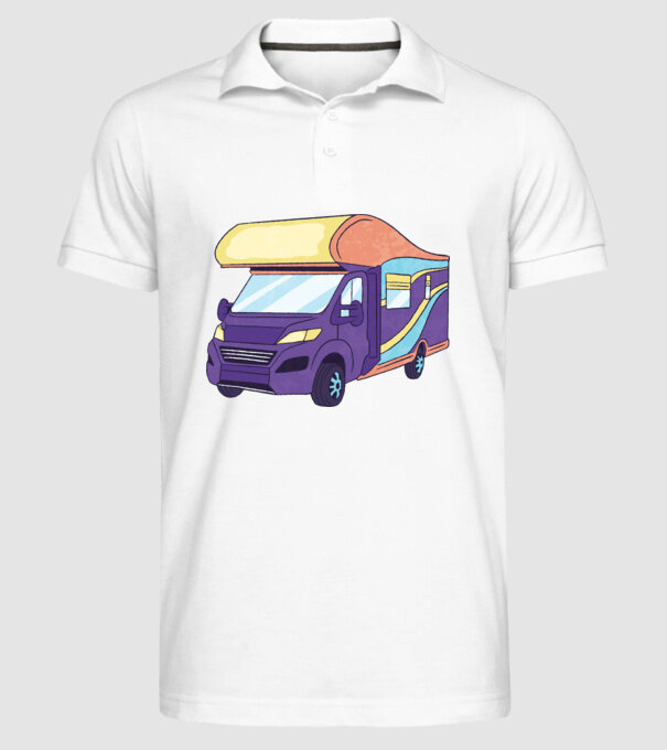 Autorulotă model alb pe tricou