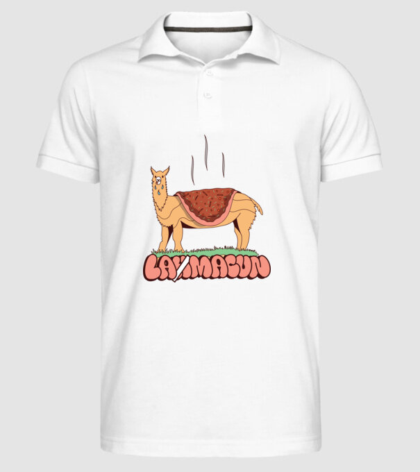 Lamacun Lama model alb pe tricou