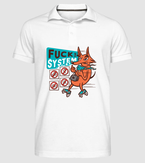 Câine Rebel model alb pe tricou