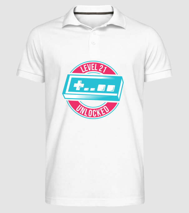 Level 21 Unlocked 21th Birthday model alb pe tricou
