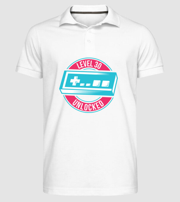 Level 30 Unlocked 30th Birthday model alb pe tricou