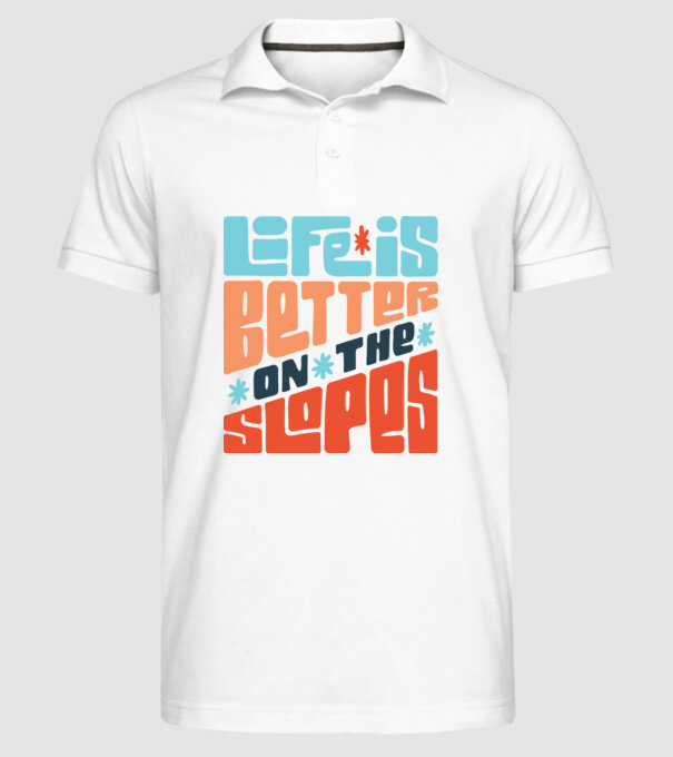 Life is better on the slopes - Snowboard model alb pe tricou