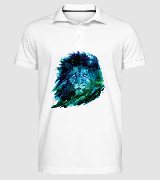 lion color splash model alb pe tricou