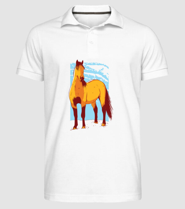 Cal - pentru călăreți model alb pe tricou