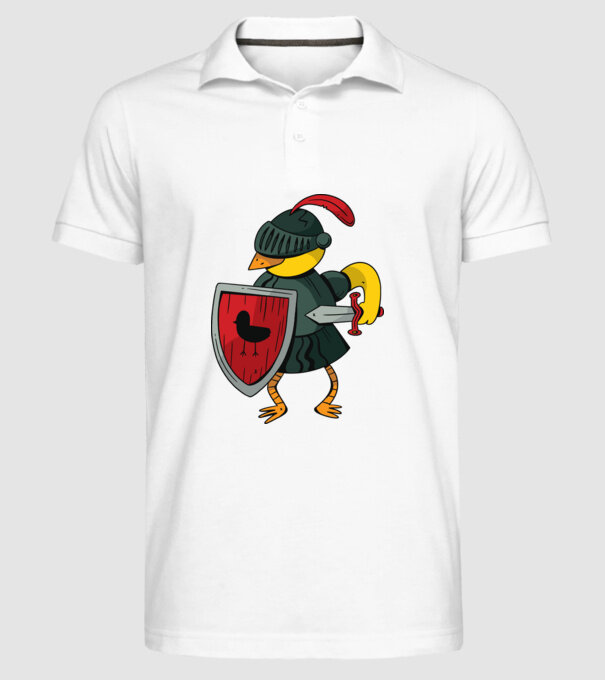 Cavaler Pasăre model alb pe tricou