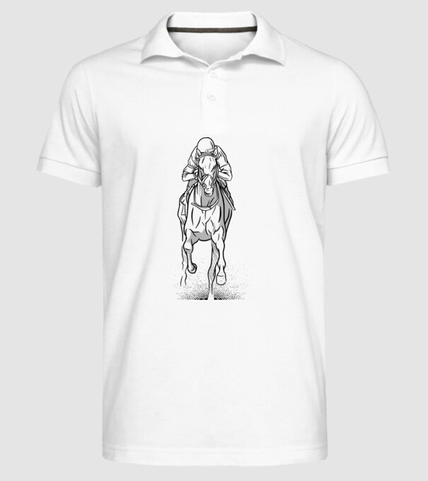 Cursă de cai model alb pe tricou