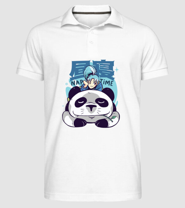 Anime Panda relaxare model alb pe tricou