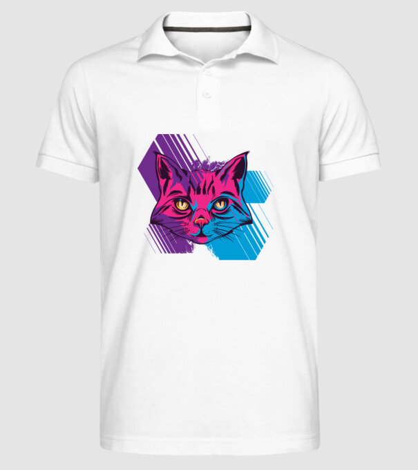 Cap pisică colorat model alb pe tricou