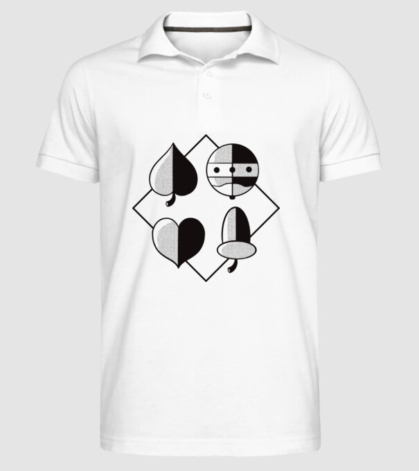 Simboluri cărți de joc maghiare model alb pe tricou