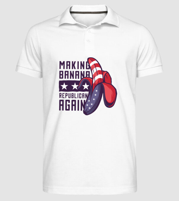 Make Banana Republican Again model alb pe tricou
