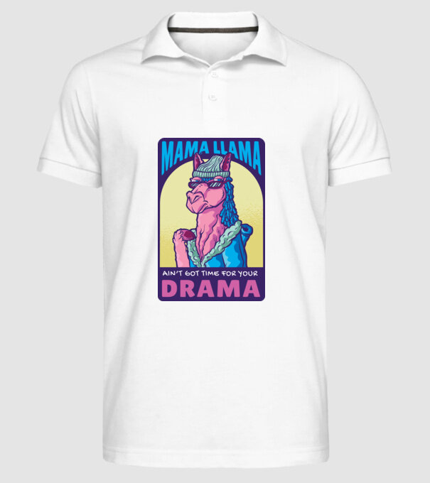 Mama Lama model alb pe tricou