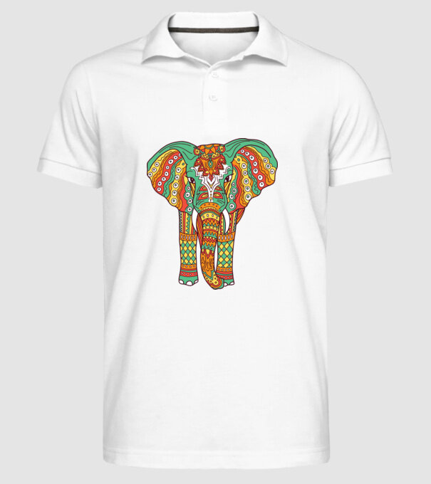 Mandala Elefant model alb pe tricou
