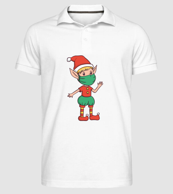 Elf cu mască model alb pe tricou