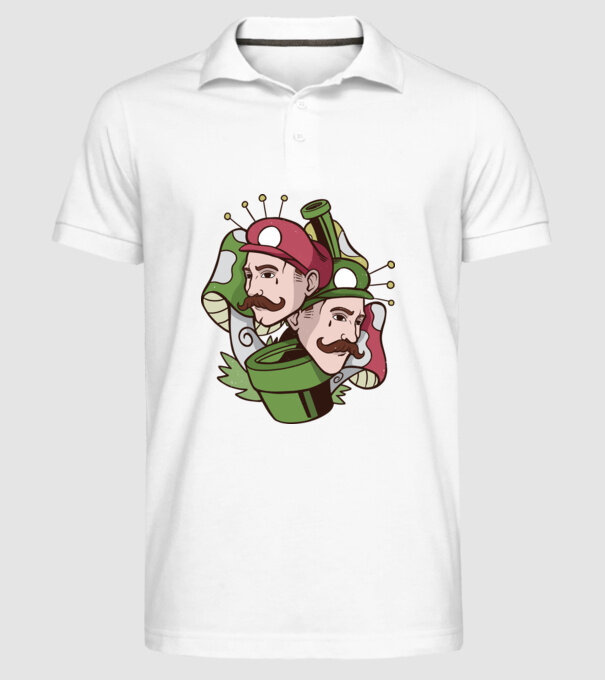 Mario și Luigi model alb pe tricou